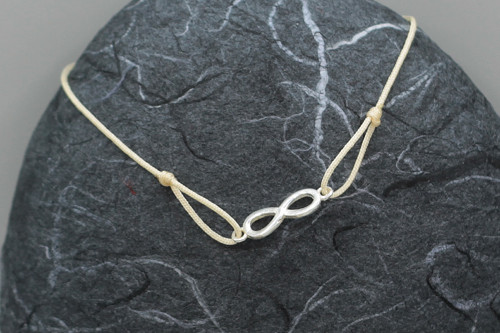 Minimalistický náramek - Infinity (krémová) — foto 3