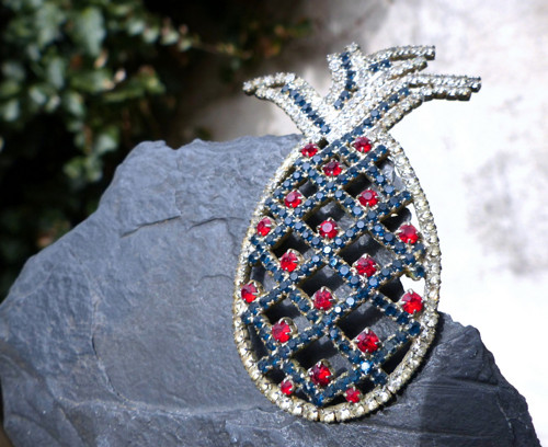 Ananas... starožitná brož — foto 6