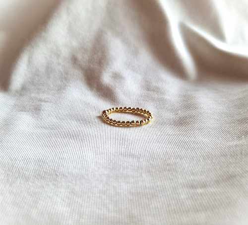Korálkový prsten*mini hematit zlatý*0,2 cm — foto 3