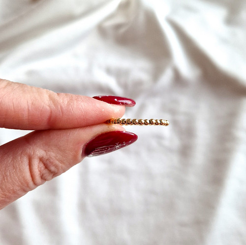 Korálkový prsten*mini hematit zlatý*0,2 cm — foto 2