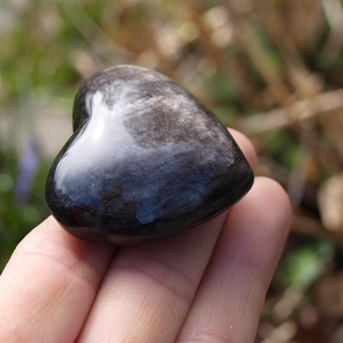 Stříbrný obsidián, buclaté srdce — foto 5