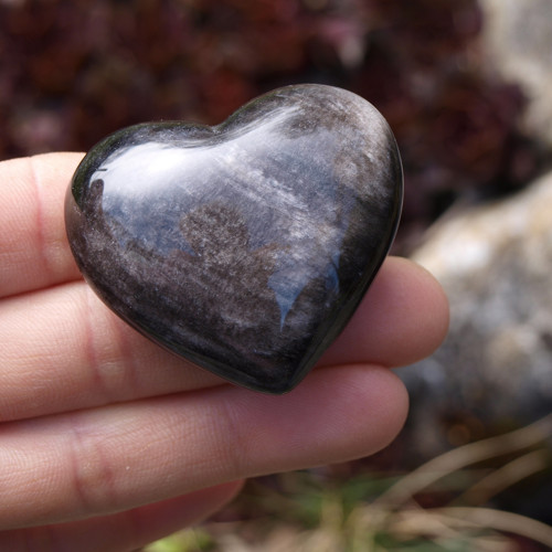 Stříbrný obsidián, buclaté srdce — foto 4