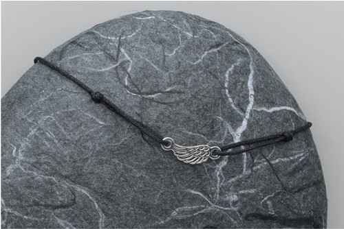 Minimalistický náramek - Angel wing (černá) — foto 3