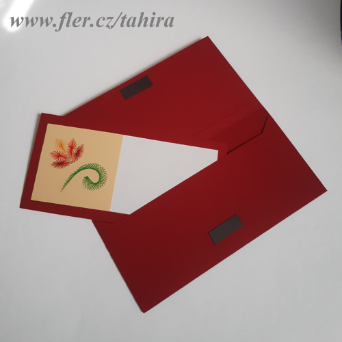 Dárková obálka 3D květ vínový — foto 2