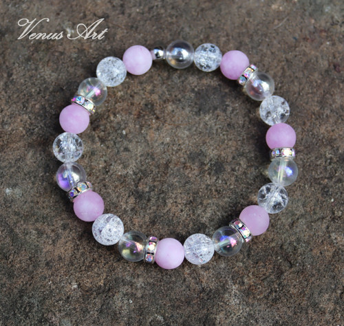 Náramek Jadeit, Křišťál, Aqua aura — foto 3