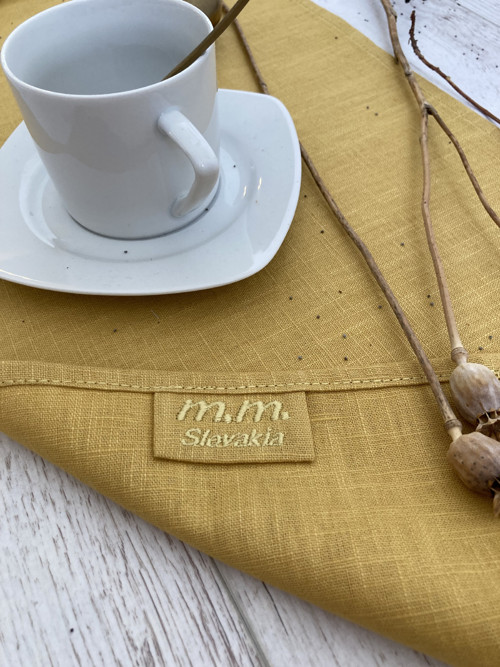 Ľanový behúň na stôl ( OCHRE) — foto 3