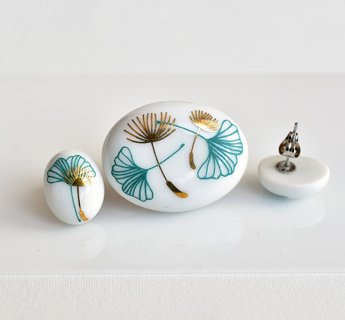 Porcelánová sada šperků - Ginkgo — foto 5