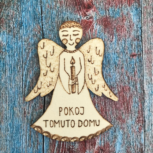 Dřevěná vánoční ozdoba - andělíček — foto 4