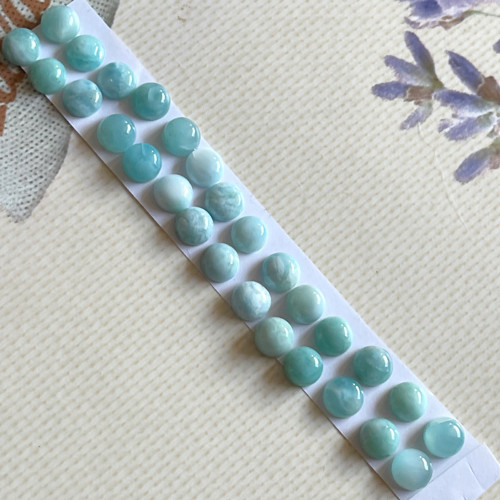 Larimar kabošony pár / kruh 6mm — foto 3