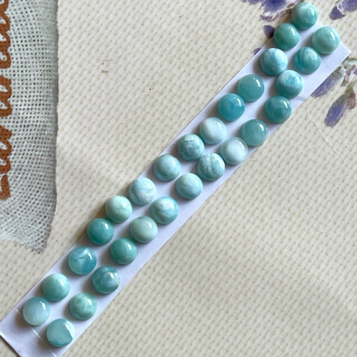 Larimar kabošony pár / kruh 6mm — foto 2