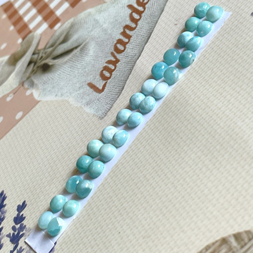 Larimar kabošony pár / kruh 6mm — foto 5