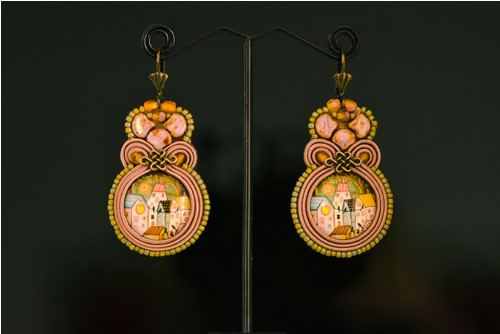 Soutache náušnice "Čarovná dedinka" — foto 2