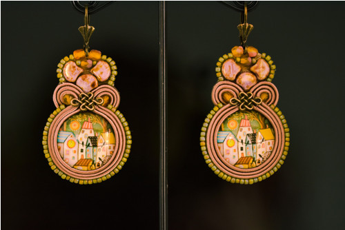 Soutache náušnice "Čarovná dedinka" — foto 5