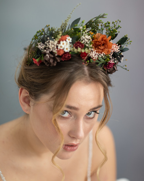 Květinová čelenka "clivé stmívání" — foto 3