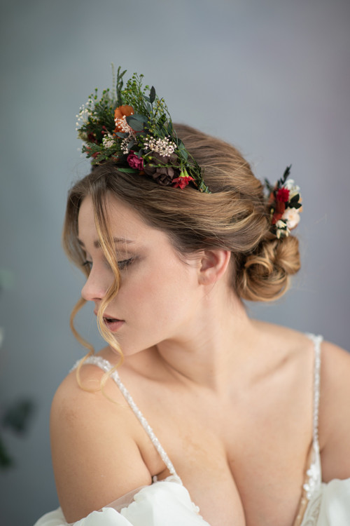 Květinová čelenka "clivé stmívání" — foto 4