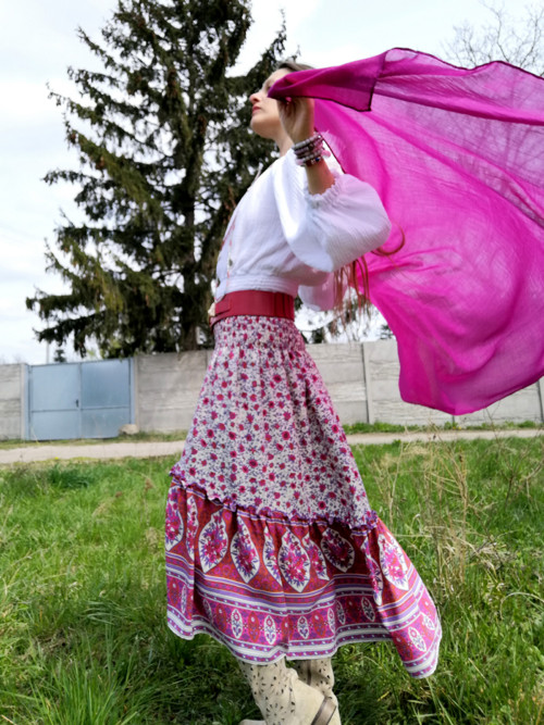 Sukně asymetrická v Bohemian stylu — foto 5