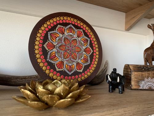Mandala na dřevě - Indie — foto 3