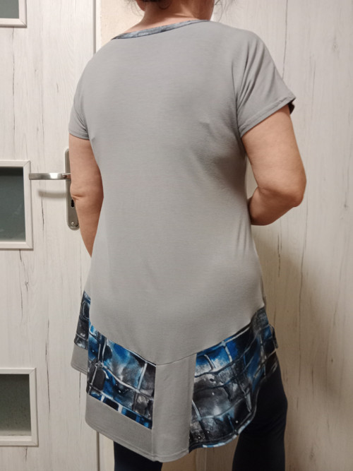 Šedomodrá viskózová tunika — foto 2
