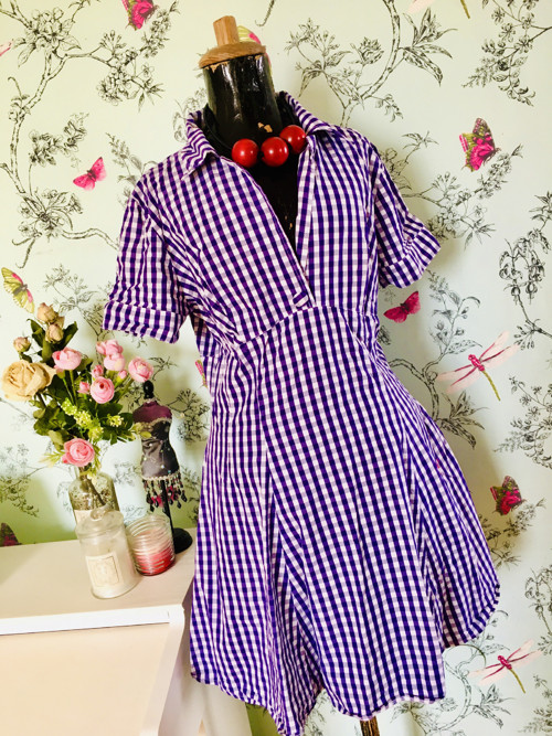 Šaty vintage Vichy kostka — foto 2