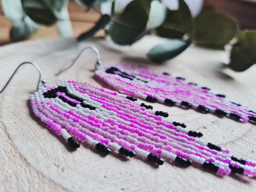 Hot pink fairytale - šité náušnice — foto 2