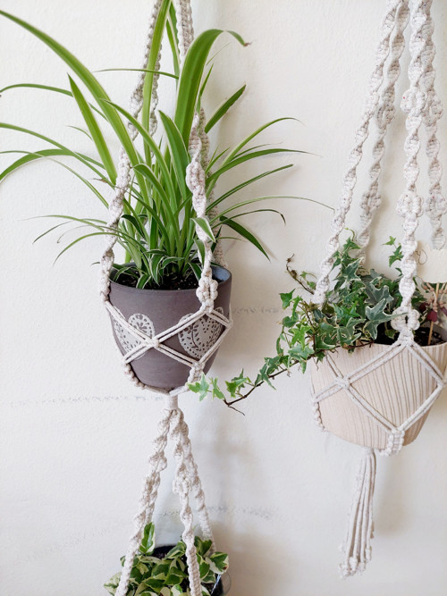 Minimalistický macramé závěs - dvojzávěs — foto 3