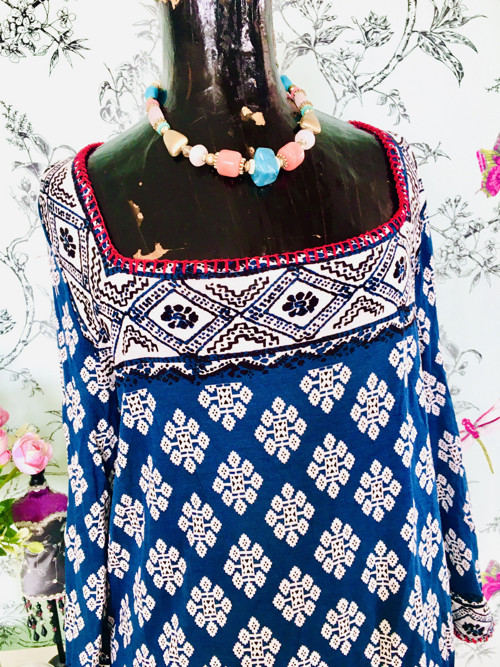Tunika boho modrobílá — foto 2