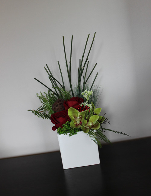 Keramická kostka s růžemi a orchidejemi — foto 6