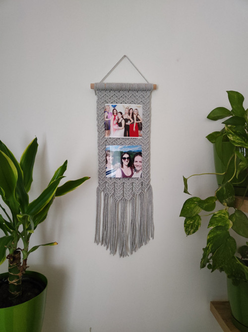 Macramé rámeček Šedá — foto 3