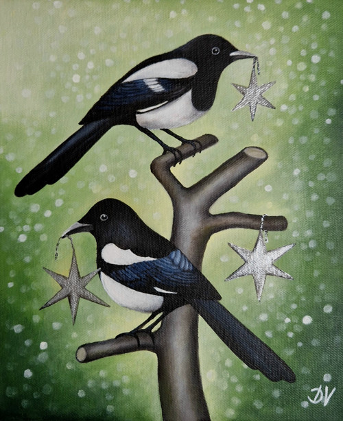 Dvě straky (25x30 cm) — foto 3