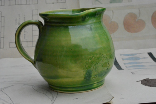 Džbánek zelený, s modrou, 900 ml — foto 2