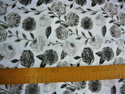Metráž - šedé růže - šíře 150cm — foto 2