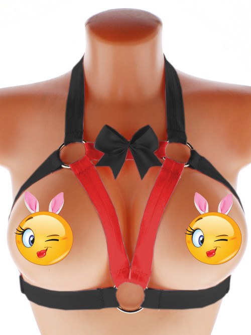 Postroj harness otevřená elastická podprsenka — foto 4
