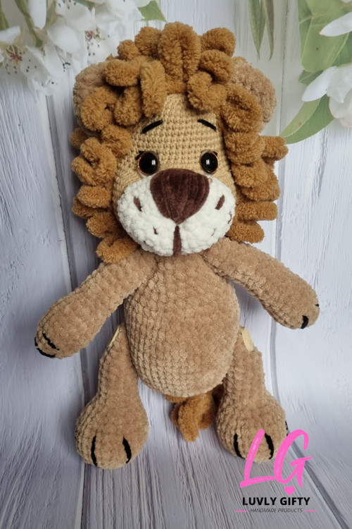 NÁVOD Háčkovaný lev 25cm — foto 2