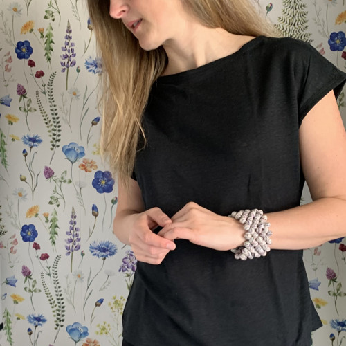 Lněné Basic triko černé — foto 2