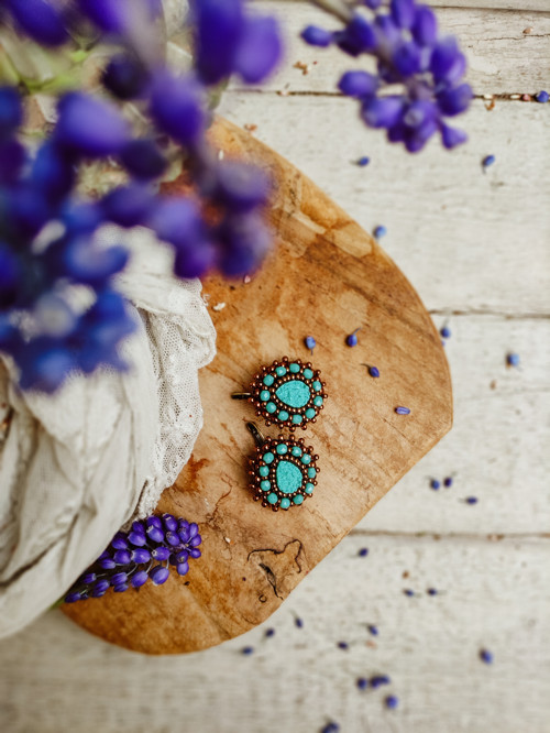 Druzy earrings n.18 - vyšívané náušnice — foto 5