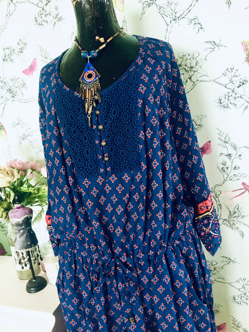 Šaty boho hippie, vel.44-46 — foto 2