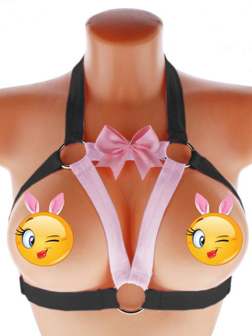 Postroj harness otevřená elastická podprsenka — foto 2