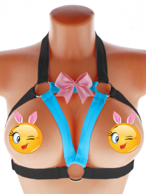 Postroj harness otevřená elastická podprsenka — foto 5