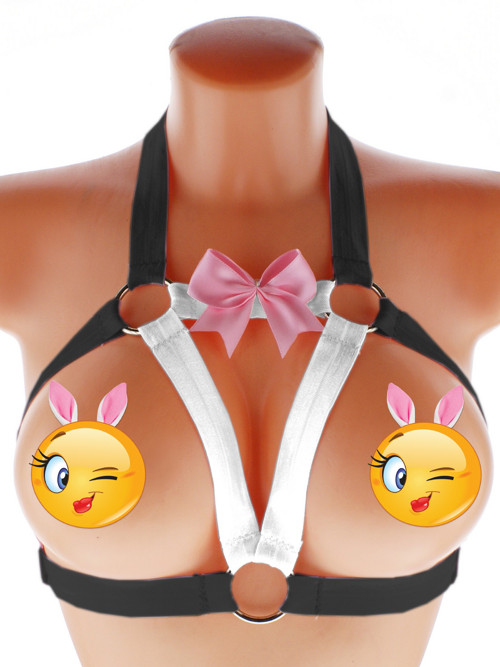 Postroj harness otevřená elastická podprsenka — foto 6