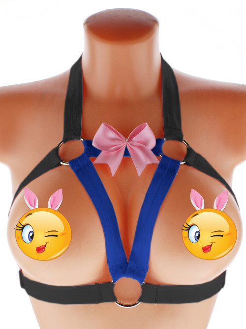 Postroj harness otevřená elastická podprsenka — foto 6