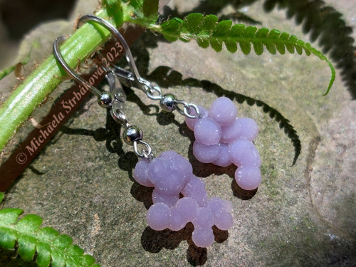 Náušnice s hroznovým chalcedonem + video — foto 2