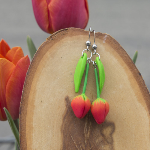 Náušnice - červené tulipány VI. — foto 5