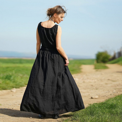 Boho maxi šaty - černé — foto 5