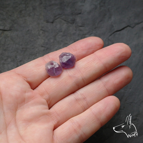 Ametystové náušničky - rough crystal — foto 6