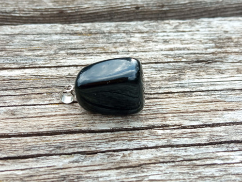 Obsidián černý, přívěšek — foto 5