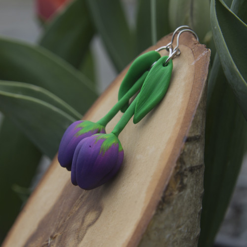 Náušnice tulipány sada — foto 4