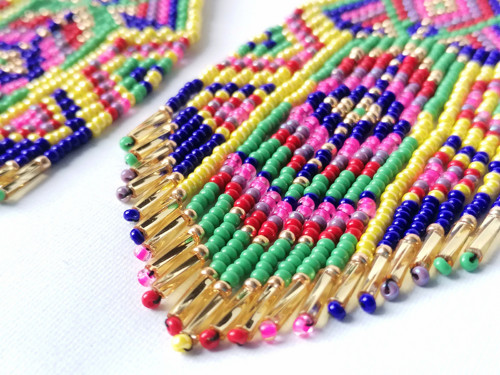Colorful Beaded Fringe Earrings — foto 4
