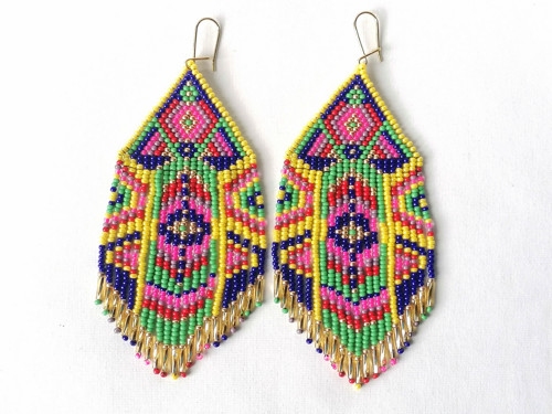 Colorful Beaded Fringe Earrings — foto 3