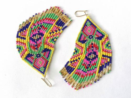 Colorful Beaded Fringe Earrings — foto 2