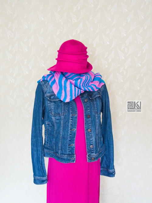 Šála - Neonky - Magenta + Tyrkys — foto 4
